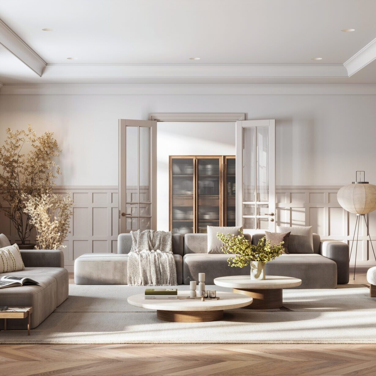 Spacious living area with natural light